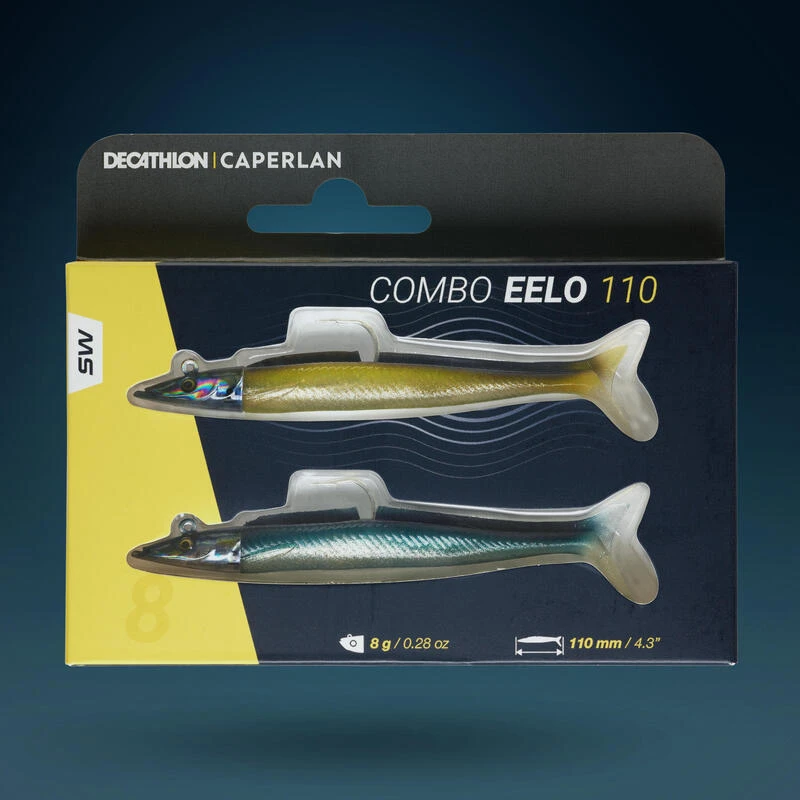 COMBO Leurres Souples Shad Lançon EELO 110 8gr AYU/BLEU â Image 10