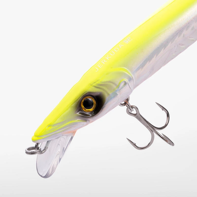 Jerkbait PĂȘche Au Leurre En Mer JERKUDA 170F Blanc Fluo â Image 3