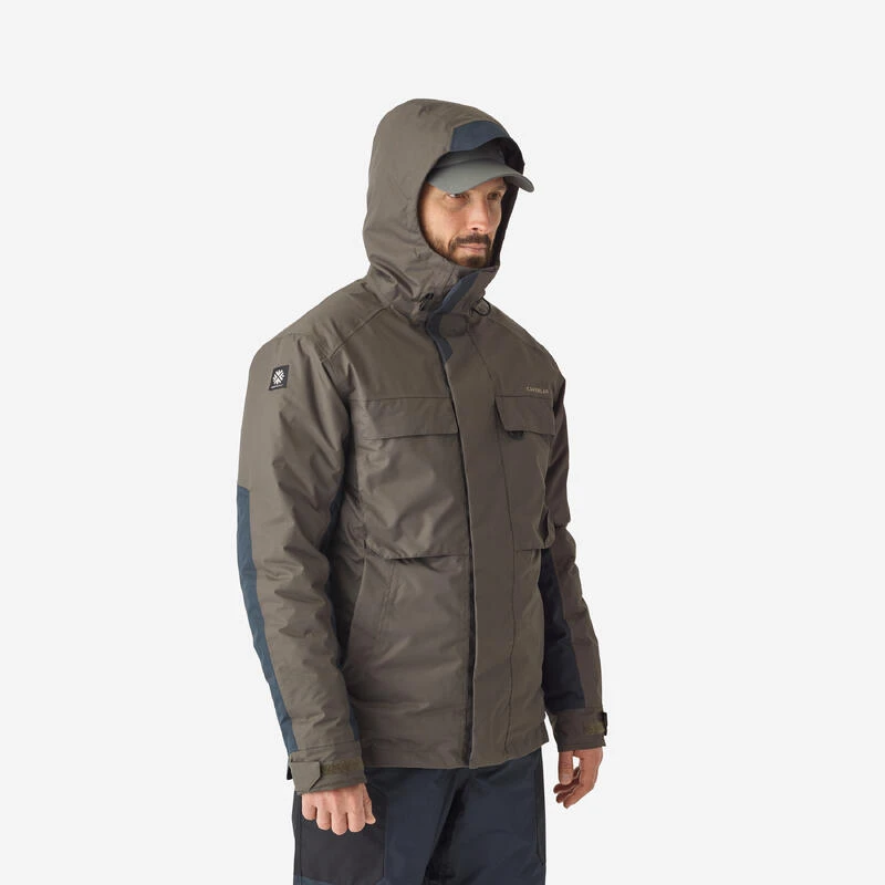 Veste De Pêche Imperméable Chaude Homme - FJ 500 TH Kaki – Image 3